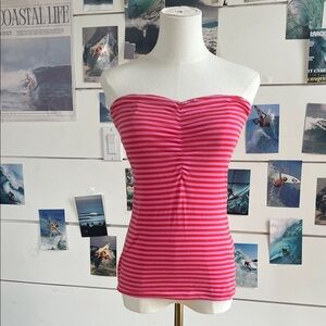 2014 NWT H&M Pink and Magenta Striped Strapless Tube Top